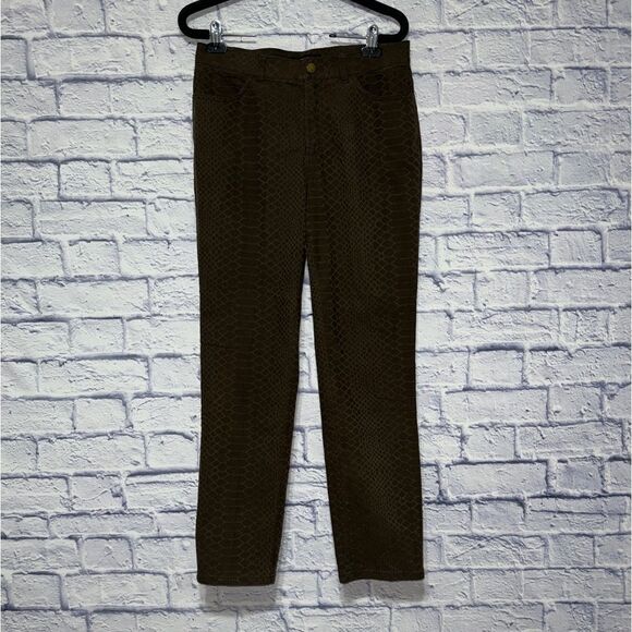 Lafayette 148 Snakeskin Slim Leg Jacquard Jeans - Picture 3 of 13